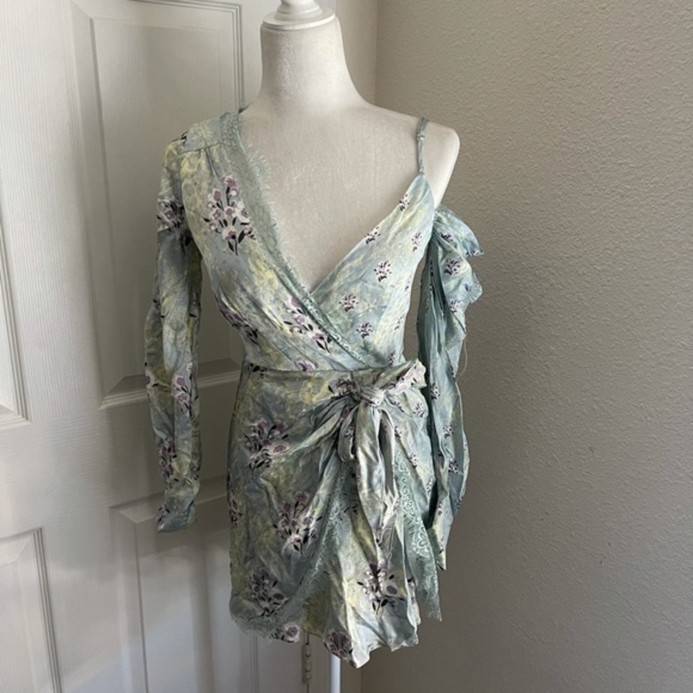 Self portrait floral asymmetric crepe dress - Picture 5 of 10